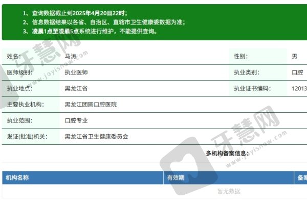 哈尔滨团圆口腔医院马涛医生资质认证