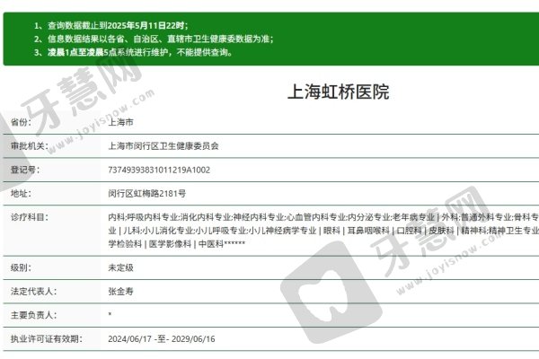 上海虹桥医院口腔科