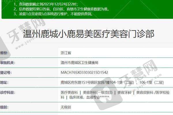 温州鹿城小鹿易美医疗美容门诊部口碑评价：