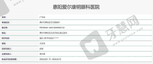 惠州爱尔眼科医院价格表：透明合理的收费标准