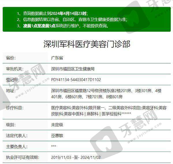 深圳军科医疗美容门诊部地址电话